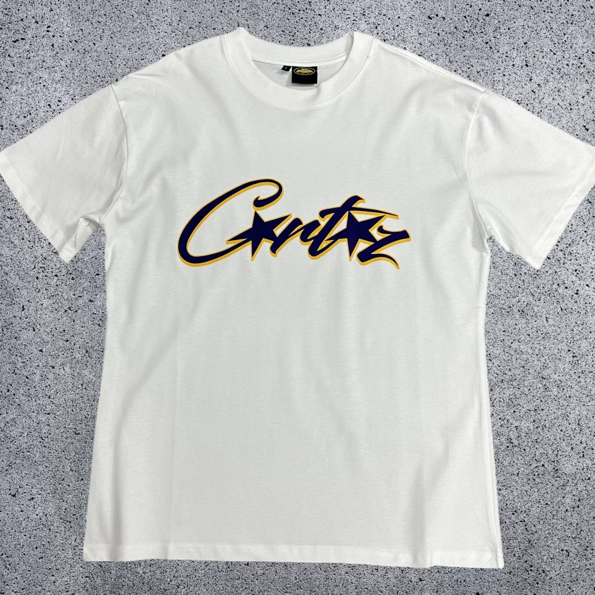 Classic Star-Logo Graphic Tee - White & Navy Streetwear T-Shirt