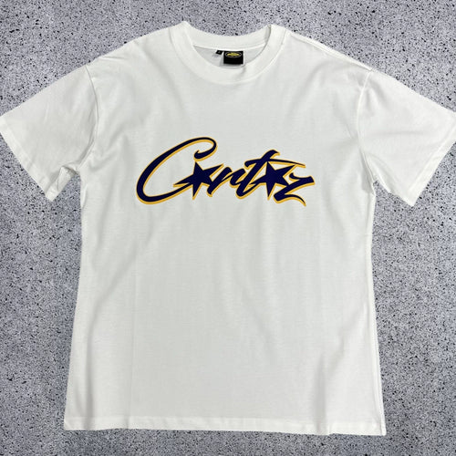 Classic Star-Logo Graphic Tee - White & Navy Streetwear T-Shirt