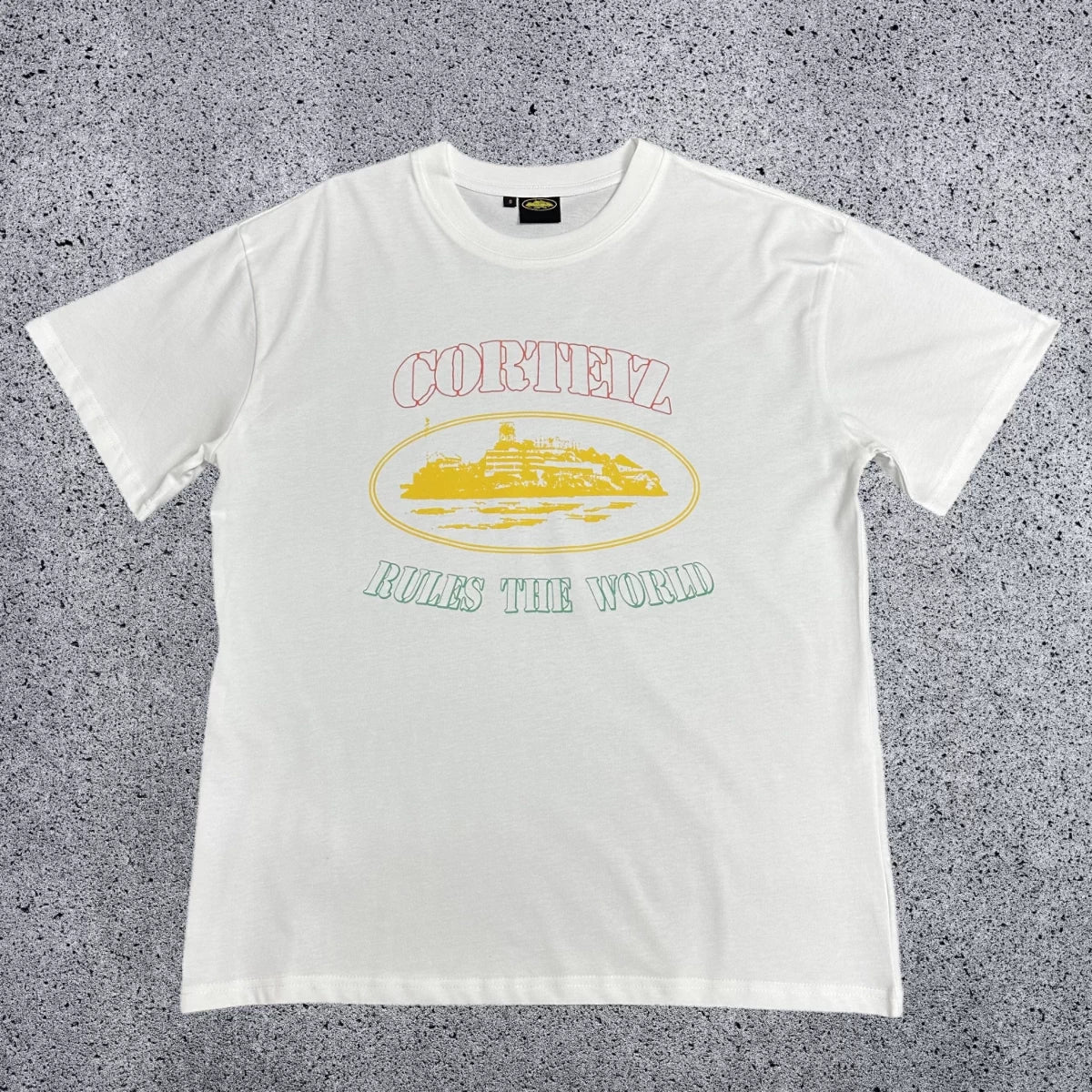 Corteiz "Rules The World" Alcatraz Graphic Tee (Multi-Color Edition)