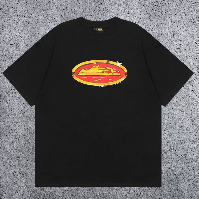 Corteiz Chest Logo Print Tee - Black/Yellow Hover Image
