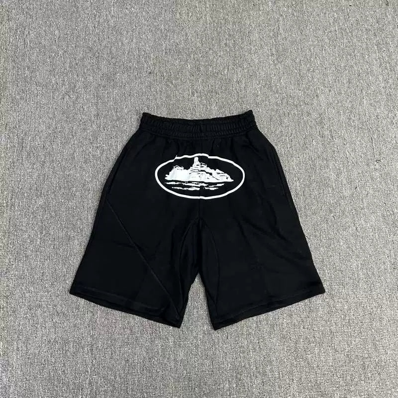 Corteiz Alcatraz Island Graphic Heavyweight Shorts black