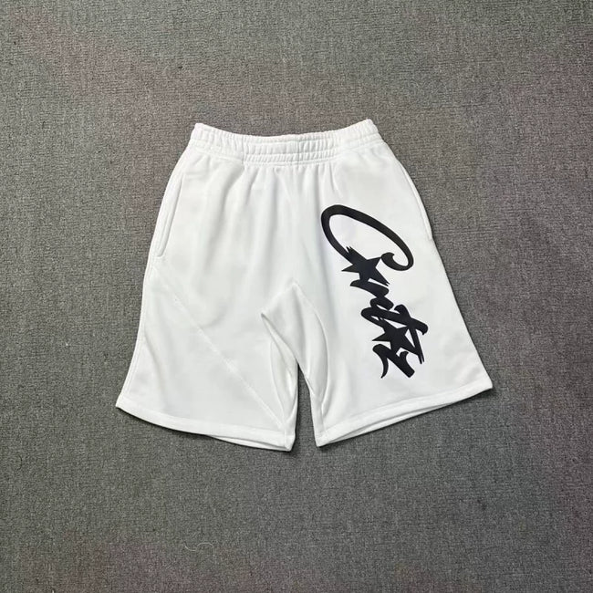 Corteiz Signature Script Logo Heavyweight Shorts white/black Hover Image