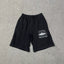 Corteiz Alcatraz Island Front Oval Logo Heavyweight Shorts black