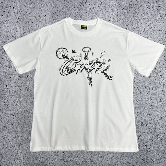 Corteiz Sketch Logo T-Shirt – White/Black Hover Image