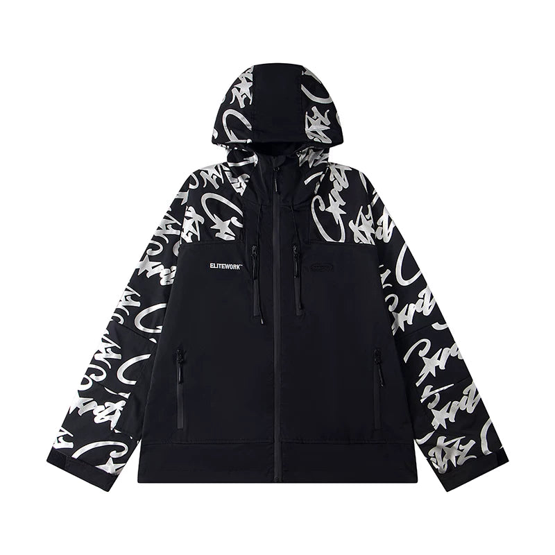 Corteiz Devil's Island Stormtrooper Waterproof Jacket Black