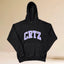 Corteiz Collegiate Arc Logo Heavyweight Hoodie - Black / purple
