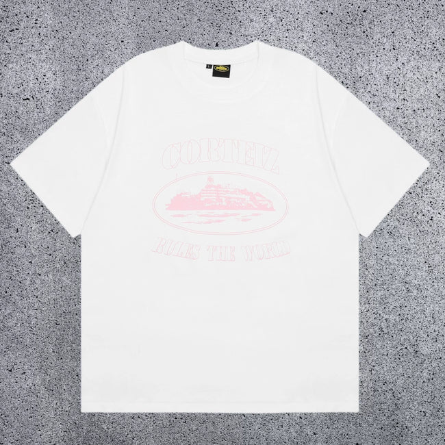 Corteiz "Rules The World" Alcatraz Graphic Tee (Pink Edition) Hover Image