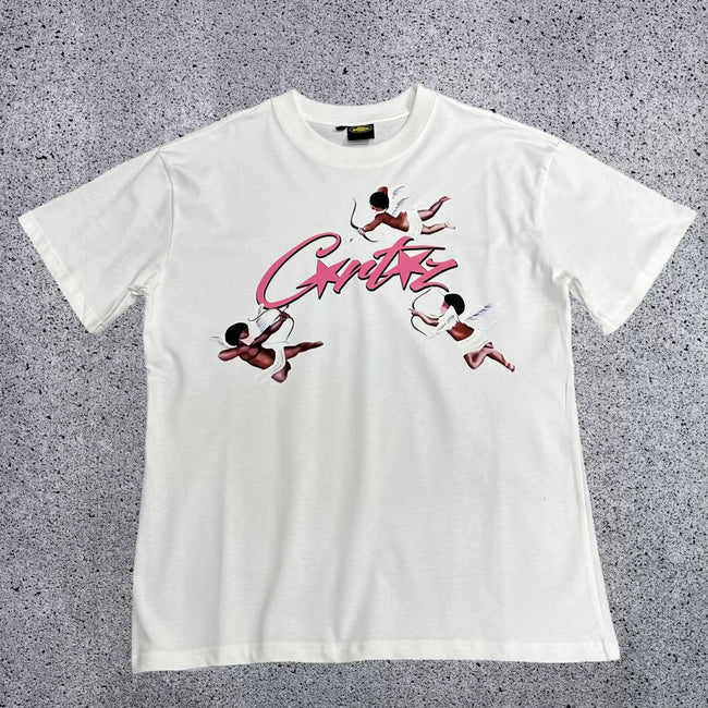 Corteiz Cupid Cherub T-Shirt – White/Pink Hover Image