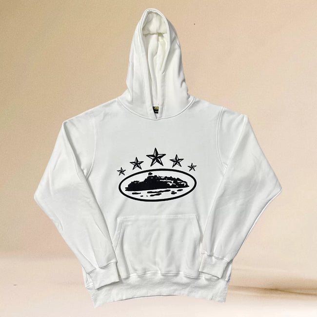 Corteiz 5-Star Devil's Island Heavyweight Hoodie white Hover Image