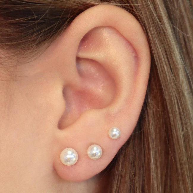 Pearl Crush Flat Back Earring 3 Piece Set Hover Image