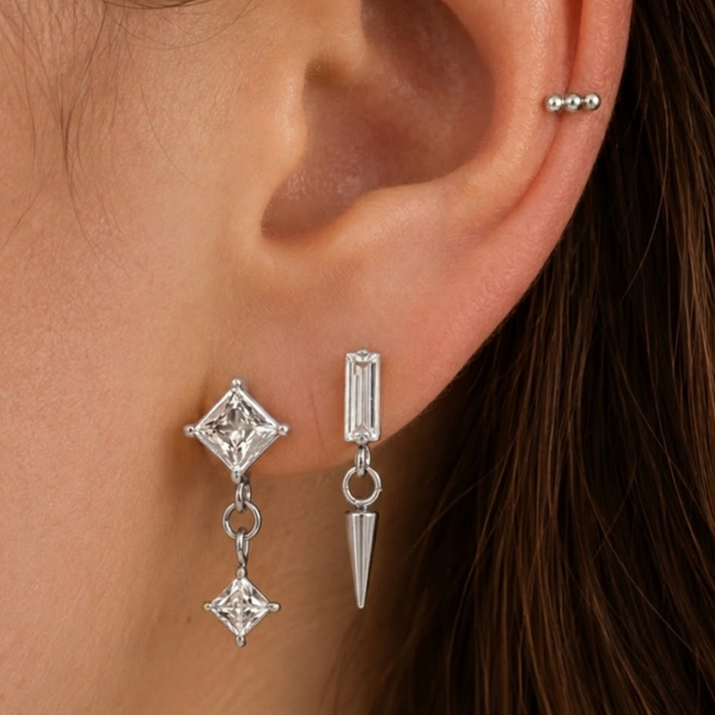Cool Girl Flat Back 3 Piece Earring Set Main Image