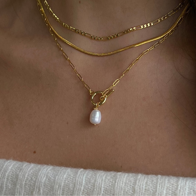 Pearl Link Necklace Hover Image