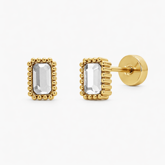 Baby Glow Flat Back Stud Earrings Gold Main Image