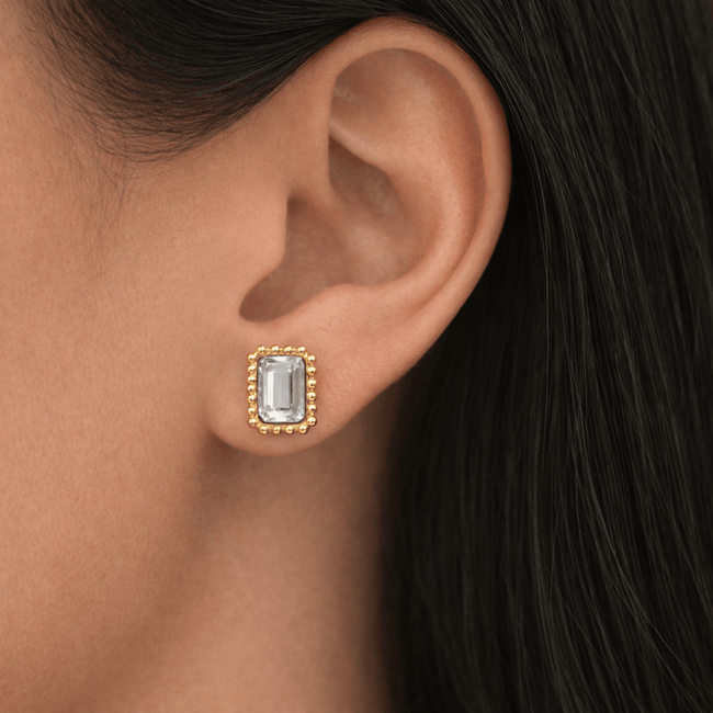 Baby Glow Flat Back Stud Earrings Gold Hover Image