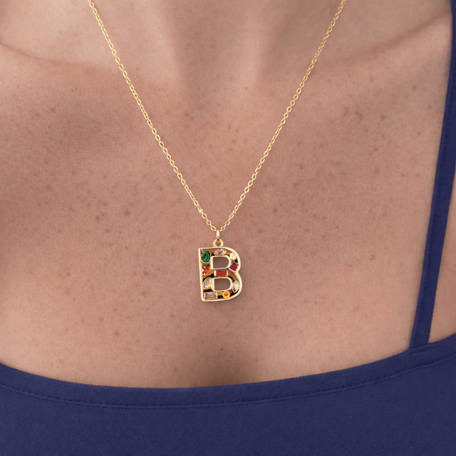 Bright Babe Initial Necklace Hover Image
