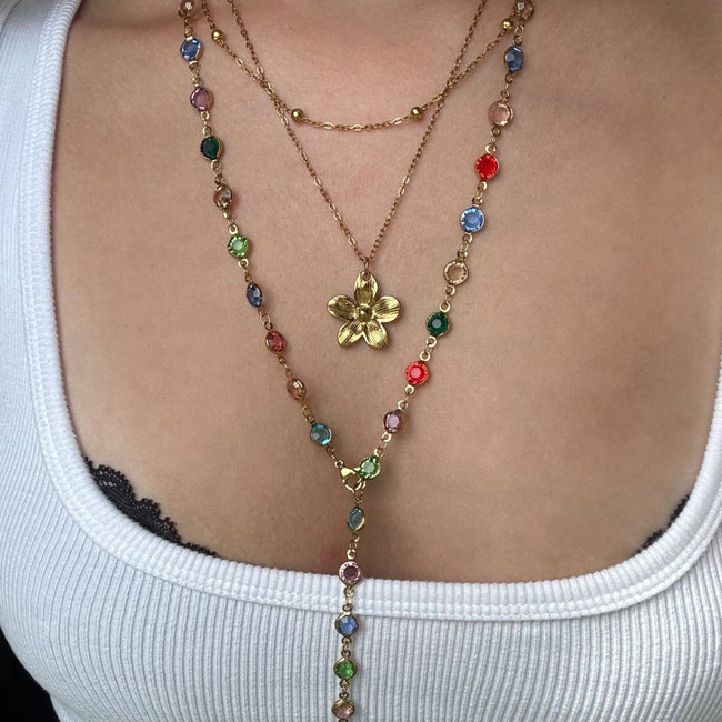 Sunset Glow Rainbow Necklace Set Hover Image