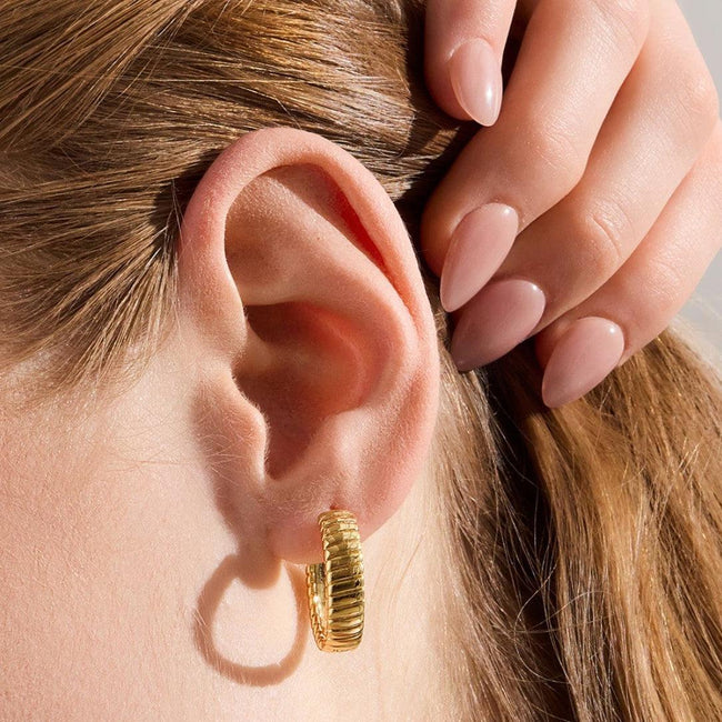 Golden Hoop Earrings Hover Image