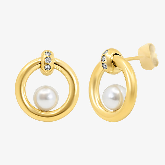 Halo Pearl Earrings Main Image