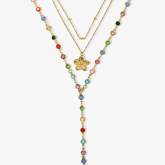 Sunset Glow Rainbow Necklace Set Main Image