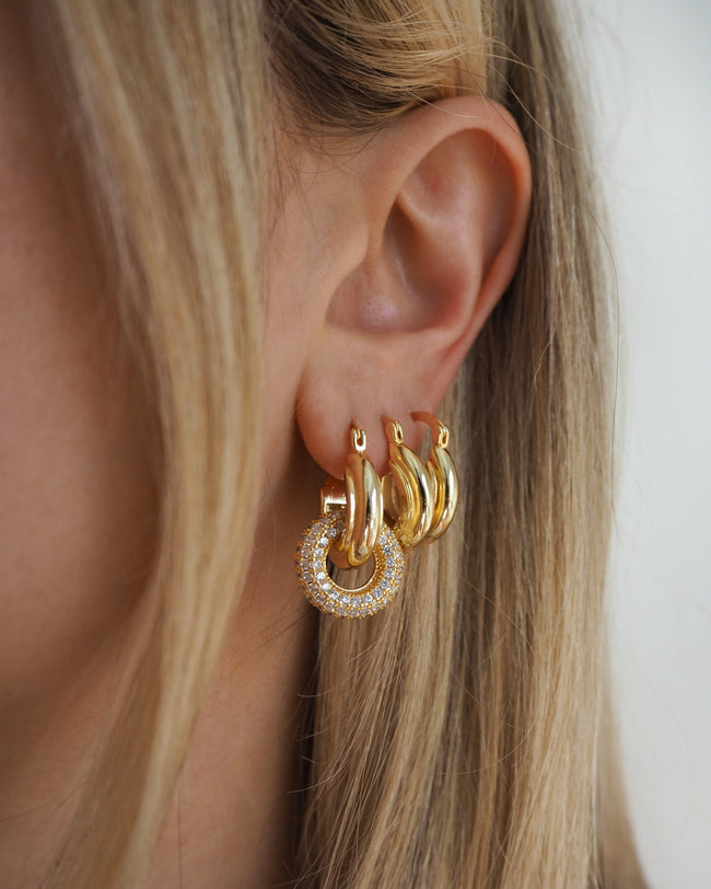 Pave Interlock Hoops Main Image