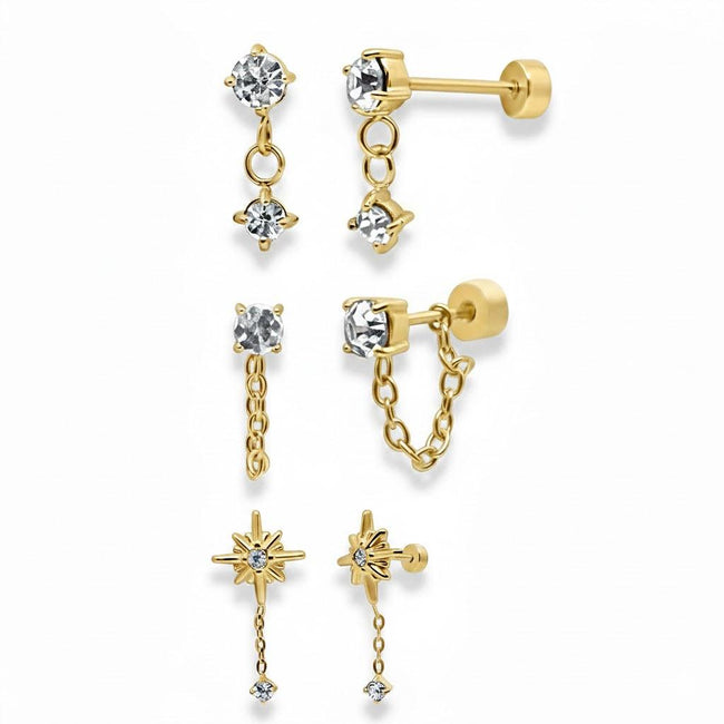 Meet Me At Midnight Flat Back 3-Piece Earring Set Main Image