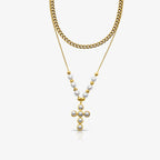 Pearly Blessing Cross Necklace