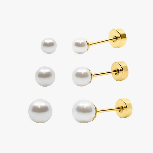 Pearl Crush Flat Back Earring 3 Piece Set Main Image