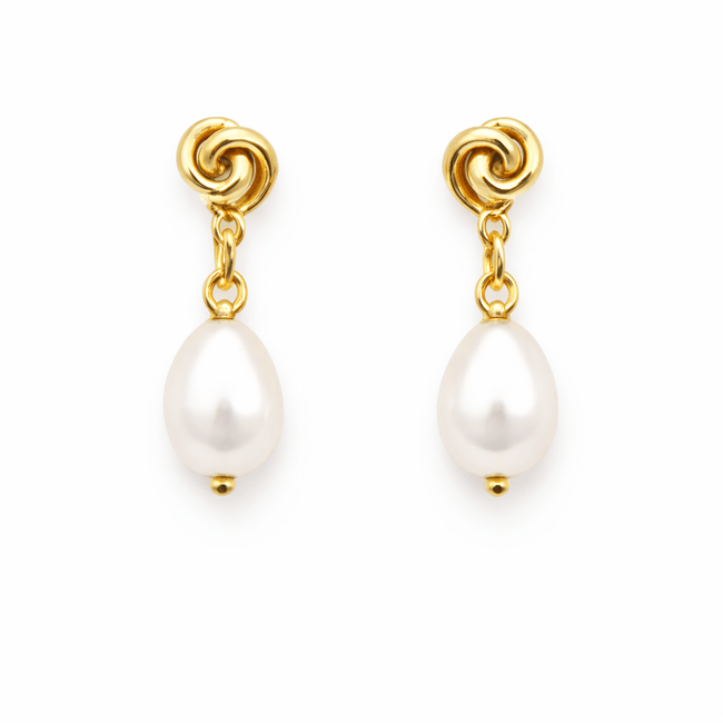 Pearl & Swirl Earrings Hover Image