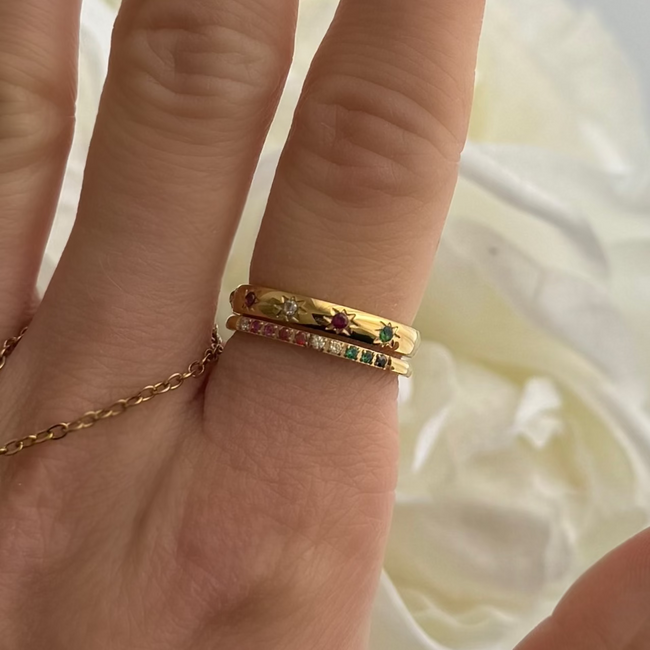 Rainbow's End 2-Piece Ring Set Hover Image