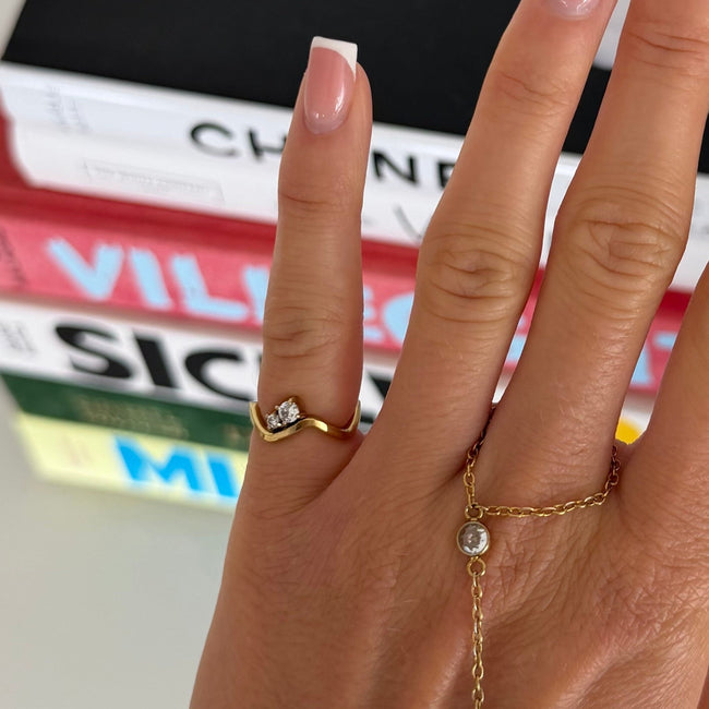 Shimmer Wave Pinky Ring Hover Image