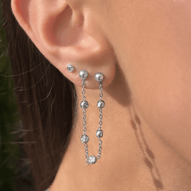 Shimmer Chain Stud Earring Main Image