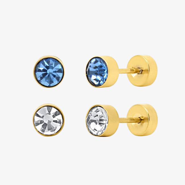 Siren Babe Flat Back 2 Piece Earring Set Gold Main Image