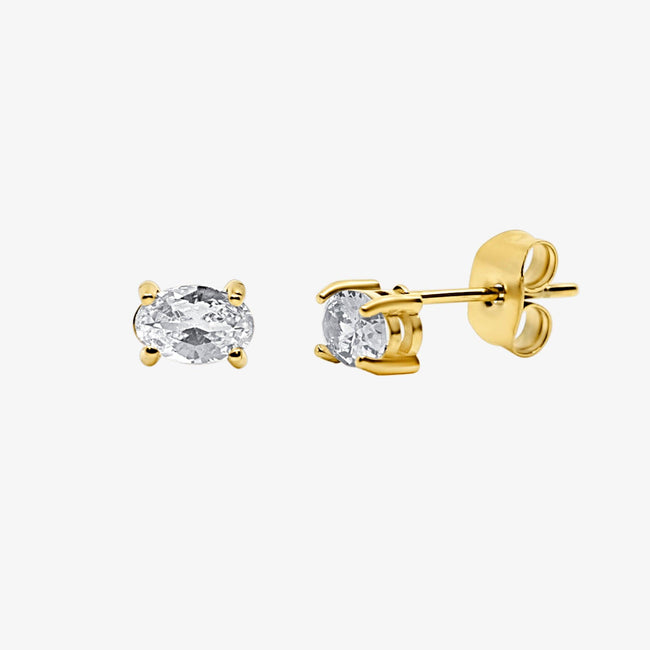 Twinkling Star Oval Stud Earrings Main Image